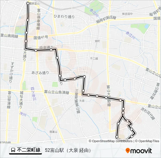 不二栄町線 バスの路線図