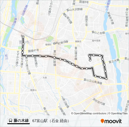 藤の木線 バスの路線図