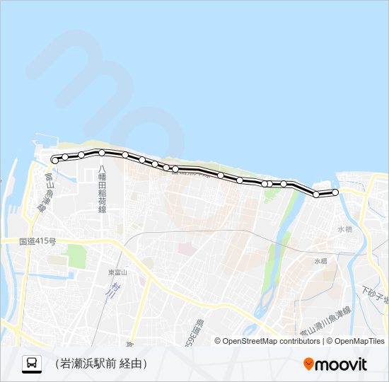 富山港線フィーダーバス bus Line Map