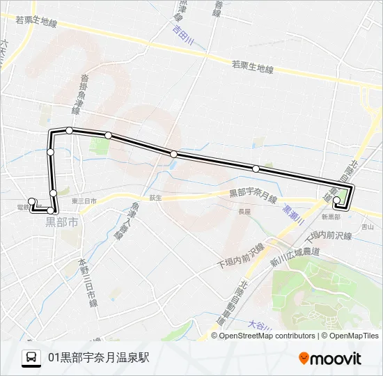 01　新幹線市街地線 バスの路線図