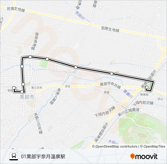 01　新幹線市街地線 バスの路線図