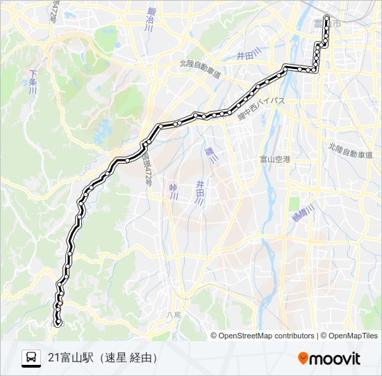 山田・国病・簡保線 bus Line Map