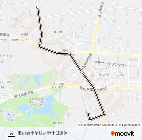 歌の森小学校線※学休日運休 バスの路線図