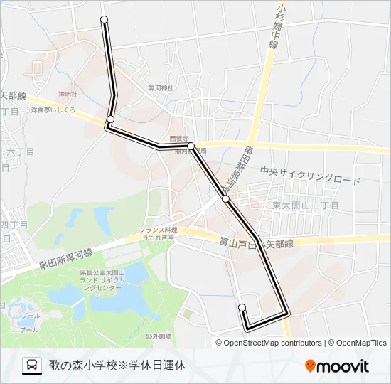 歌の森小学校線※学休日運休 バスの路線図