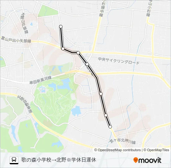 歌の森小学校線※学休日運休 バスの路線図