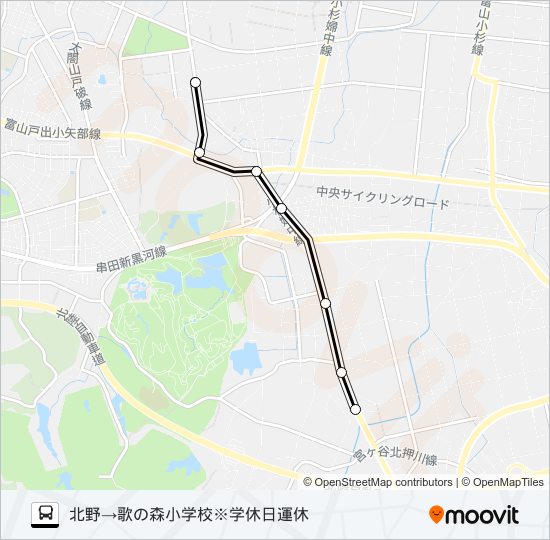 歌の森小学校線※学休日運休 バスの路線図