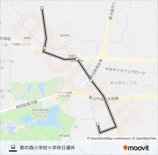 歌の森小学校線※学休日運休 bus Line Map