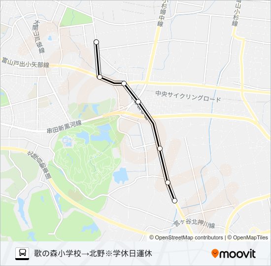 歌の森小学校線※学休日運休 bus Line Map