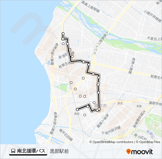 南北循環バス バスの路線図