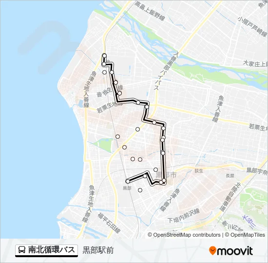 南北循環バス バスの路線図