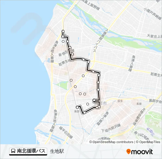 南北循環バス バスの路線図