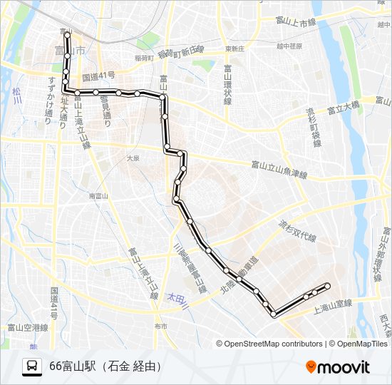 西の番・大場・流杉線 Bus Line Map