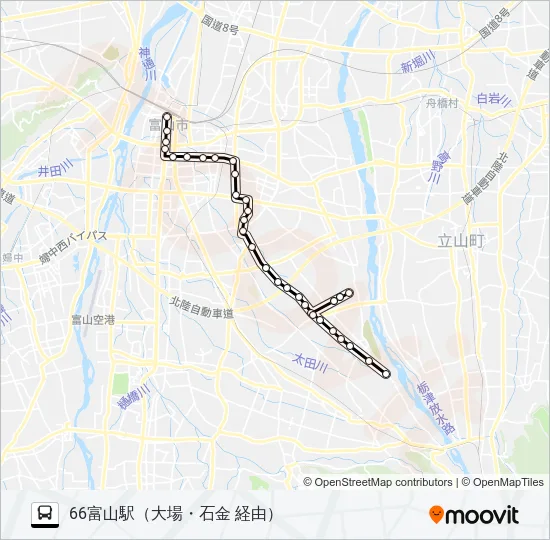 西の番・大場・流杉線 Bus Line Map
