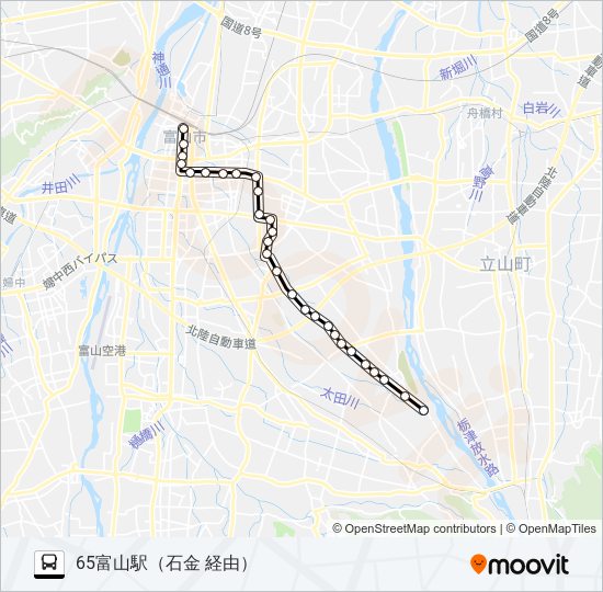 西の番・大場・流杉線 bus Line Map