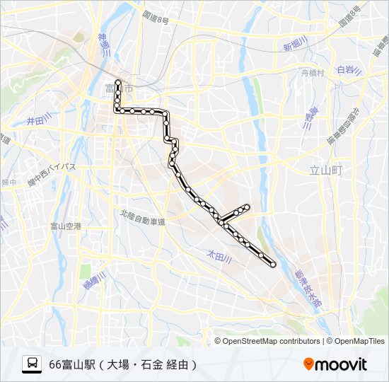 西の番・大場・流杉線 バスの路線図