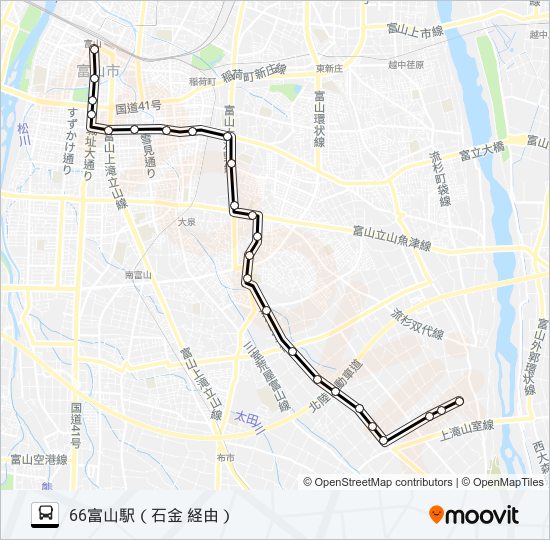 西の番・大場・流杉線 bus Line Map