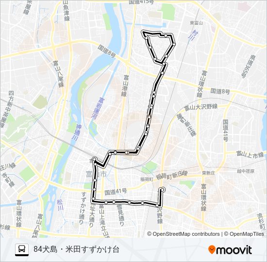 下赤江（米田、リハビリ）線 bus Line Map