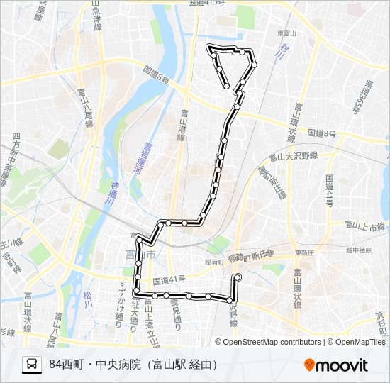 下赤江（米田、リハビリ）線 bus Line Map