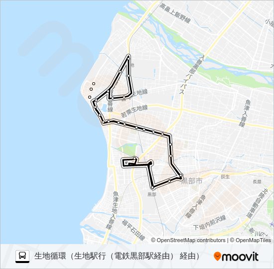 01　生地循環線 バスの路線図