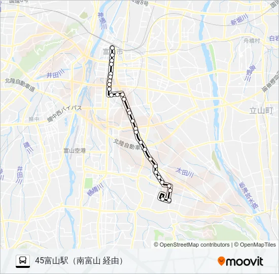 福沢・国際大学・月岡西緑町線 Bus Line Map