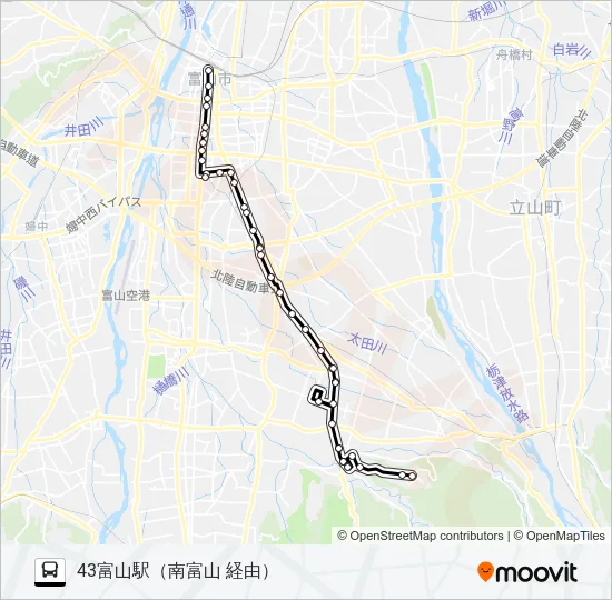 福沢・国際大学・月岡西緑町線 Bus Line Map