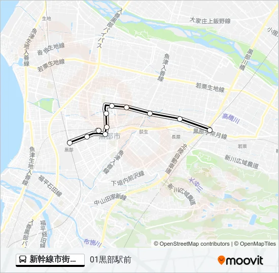 新幹線市街地線 Bus Line Map