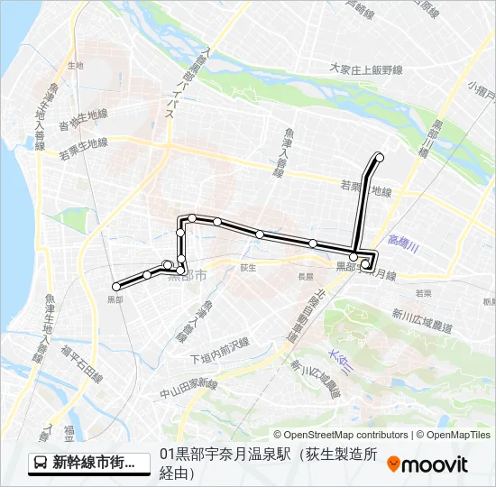 新幹線市街地線 バスの路線図