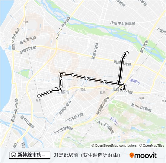 新幹線市街地線 bus Line Map