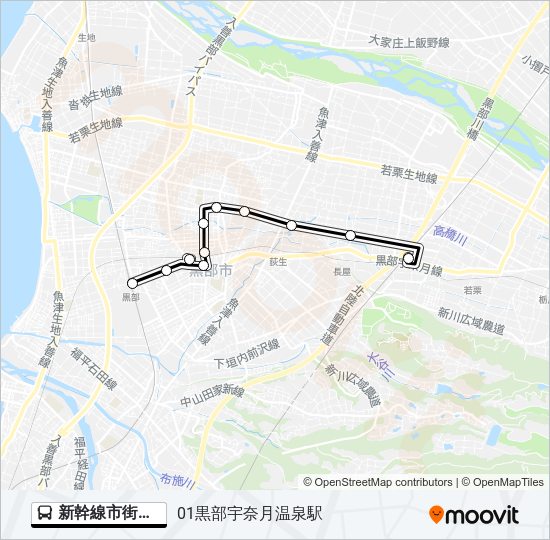 新幹線市街地線 バスの路線図