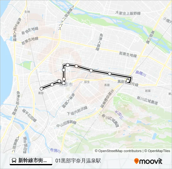 新幹線市街地線 バスの路線図