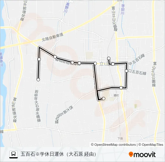 五百石（石金、大泉、蔵本）線※学休日運休 バスの路線図