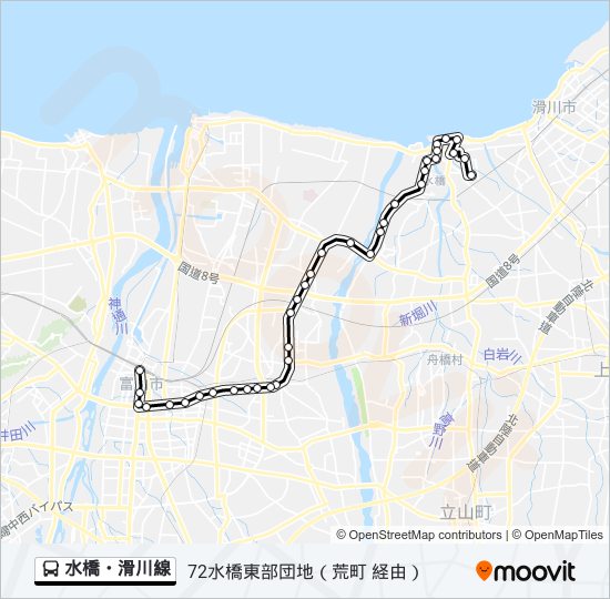 水橋・滑川線 bus Line Map