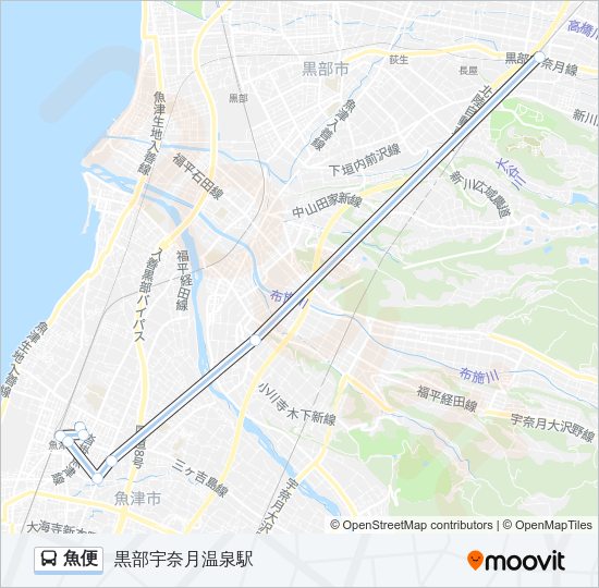 魚便 バスの路線図