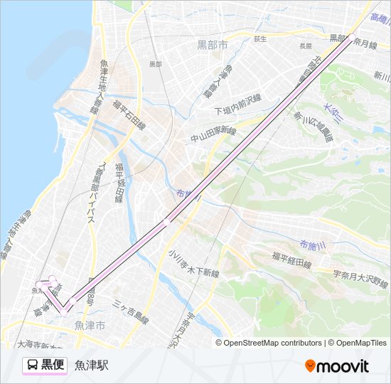 黒便 bus Line Map