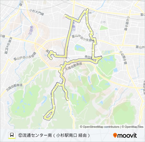 (12)小杉駅・金山線 bus Line Map