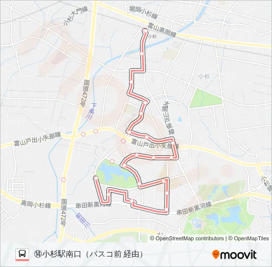 (14)小杉駅・太閤山循環線 Bus Line Map