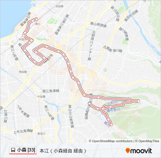 小森 [33] bus Line Map