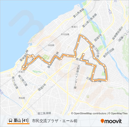栗山 [41] Bus Line Map