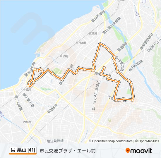 栗山 [41] バスの路線図