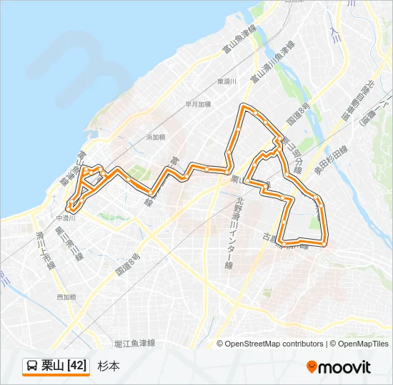 栗山 [42] バスの路線図