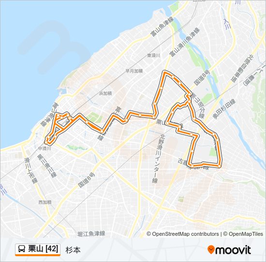 栗山 [42] バスの路線図