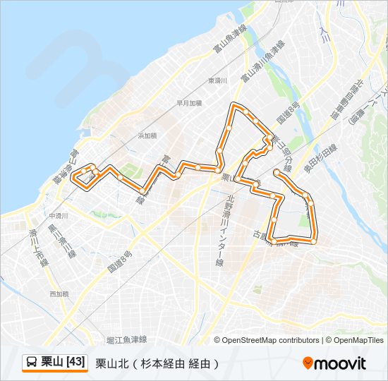 栗山 [43] バスの路線図