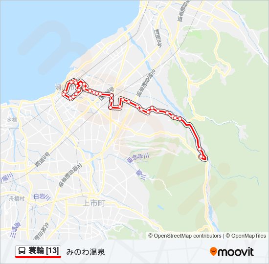 蓑輪 [13] バスの路線図