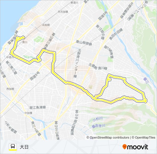 大日室山 [22] バスの路線図