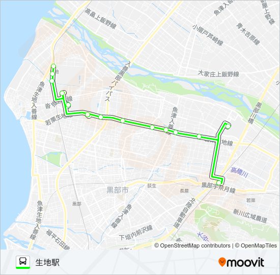 02新幹線生地線生地駅行き20便ルート：スケジュール、停車地、地図生地駅 （アップデート済み）