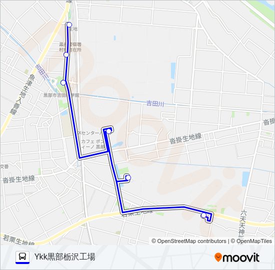 02　新幹線生地線（YKK黒部栃沢工場行き）  Line Map