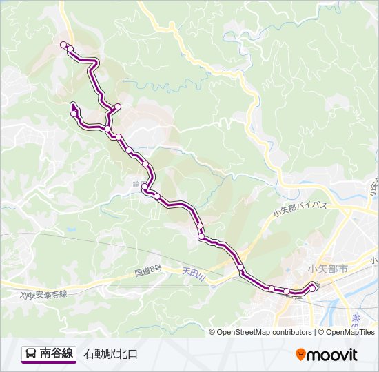 南谷線 バスの路線図