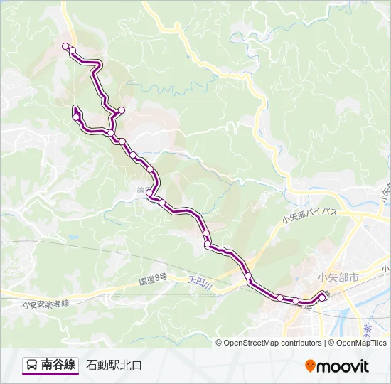南谷線 バスの路線図