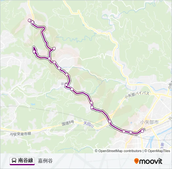 南谷線 バスの路線図