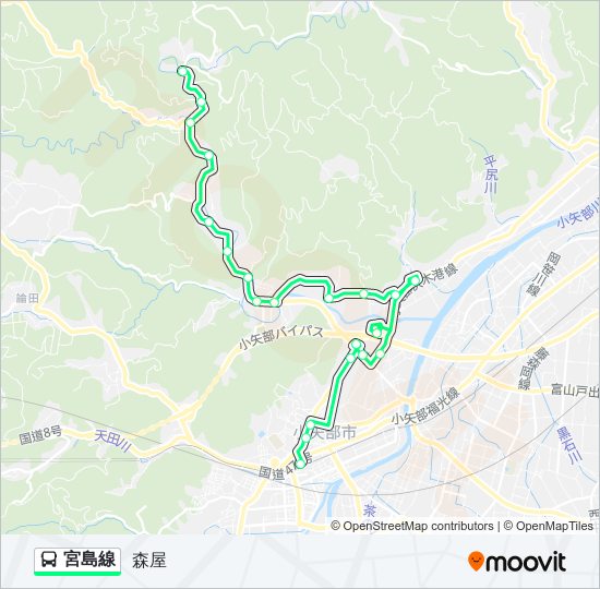 宮島線 bus Line Map